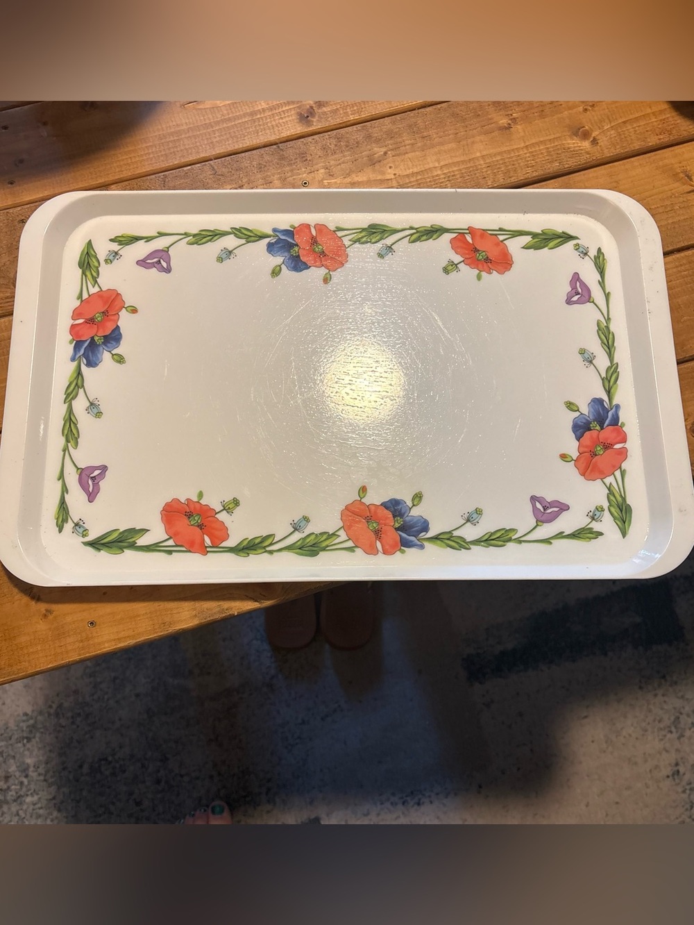 Villeroy & Boch Amapola Vibrant Poppy Florals Blue Orange Purple Tray Italy